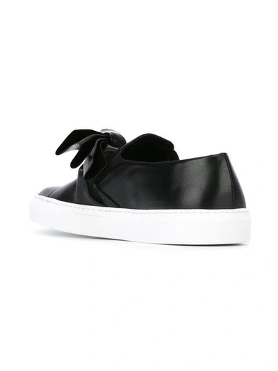 Shop Cedric Charlier Bow Detail Slip-on Sneakers