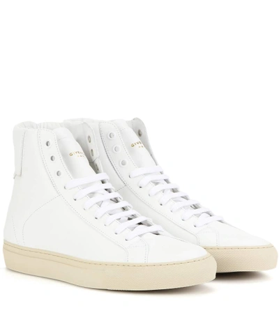 Shop Givenchy Urban Knots High-top Leather Sneakers