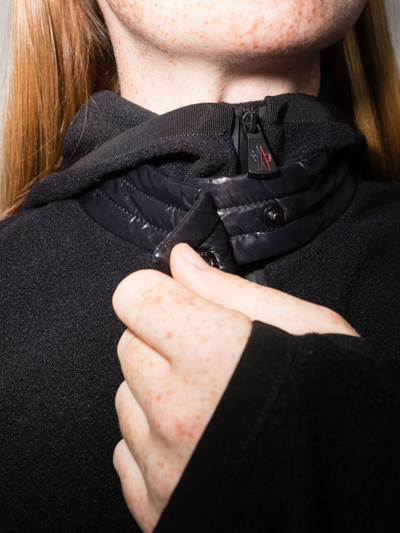 Moncler Maglia Fleece Zip-through Hoodie In Black