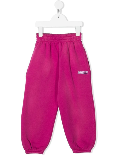 Shop Balenciaga Political Campaign Track Pants In Pink