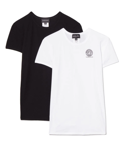 Shop Versace Medusa Cotton T-shirt (pack Of Two) In Black