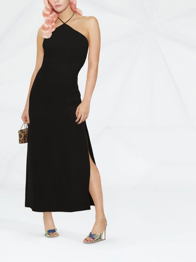 Shop Valentino Halterneck Sleeveless Gown In Black