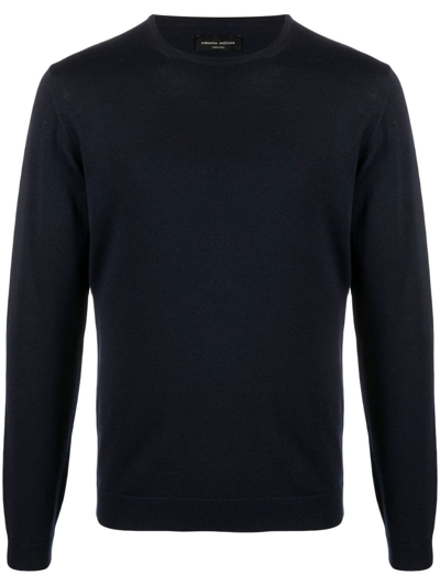 Shop Roberto Collina Crew-neck Pullover Jumper In Blue