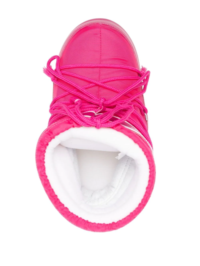 Moon Boot Mb Icon Low Glitter Woman Ankle Boots Pink Size 8-9.5 Plastic In Pink