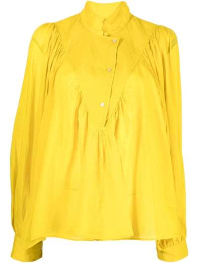 Shop Forte Forte Bohemian Long-sleeve Shirt In Yellow