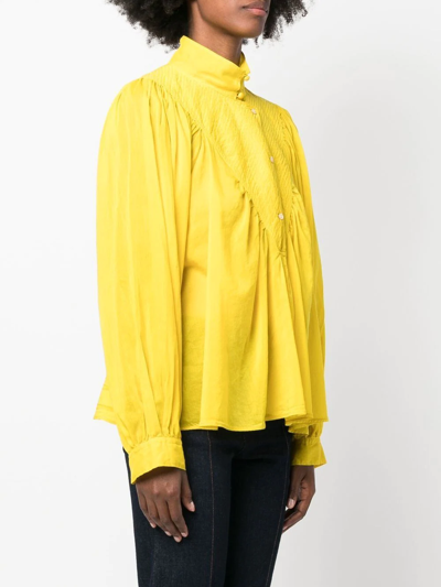 Shop Forte Forte Bohemian Long-sleeve Shirt In Yellow