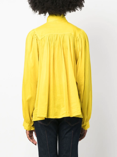 Shop Forte Forte Bohemian Long-sleeve Shirt In Yellow