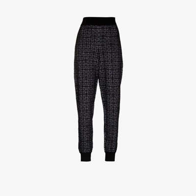 Shop Givenchy Black 4g Monogram Cashmere Track Pants