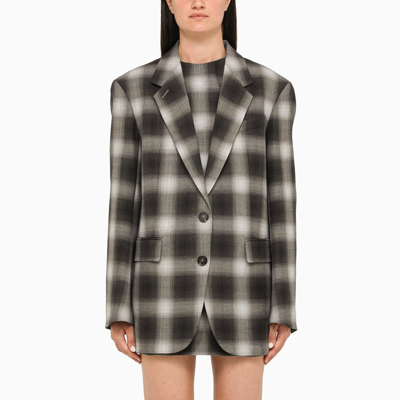 Shop Sportmax | Check Printed Jacket Grey And Black