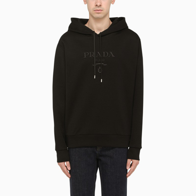 Shop Prada | Black Hoodie With Logo On The Front