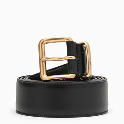 Shop Miu Miu Black Leather Belt