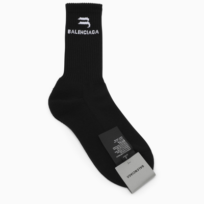 Shop Balenciaga Sporty B Black Tennis Socks