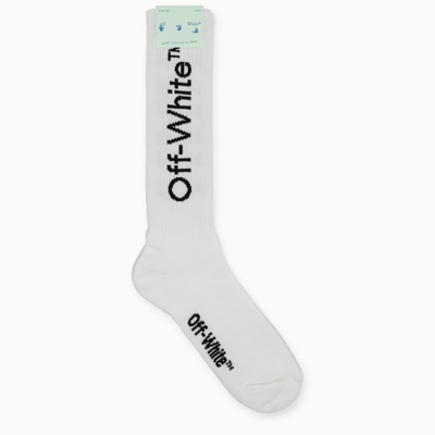 Shop Off-white White Logo-print Socks