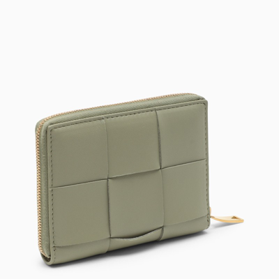 Shop Bottega Veneta Beige Cassette Zip Around Wallet