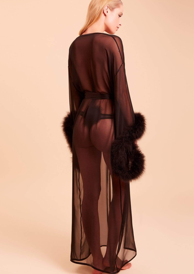 Gilda & Pearl Diana Marabou Long Kimono