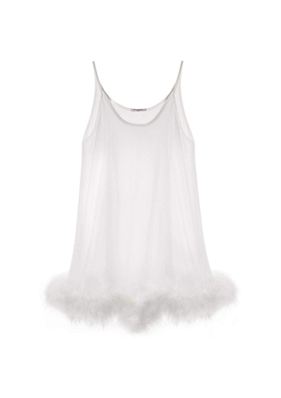 Gilda & Pearl Diana Silk And Marabou Feather Babydoll