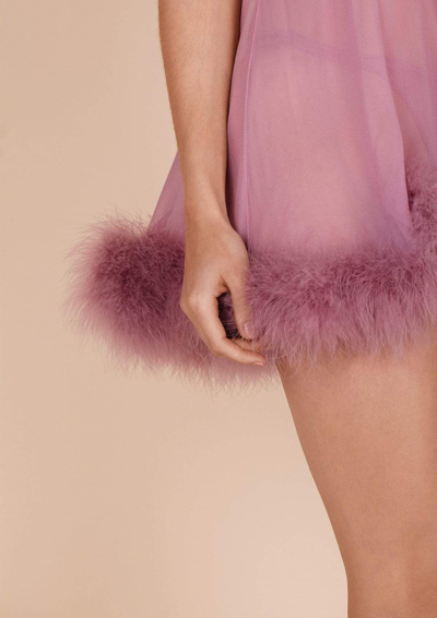 Gilda & Pearl Diana Silk And Marabou Feather Babydoll