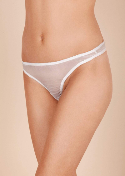 Gilda & Pearl Diana Silk And Marabou Feather Pom Pom Thong