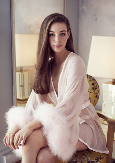 Shop Gilda & Pearl Diana Silk And Marabou Feather Robe In Marilyn Pink