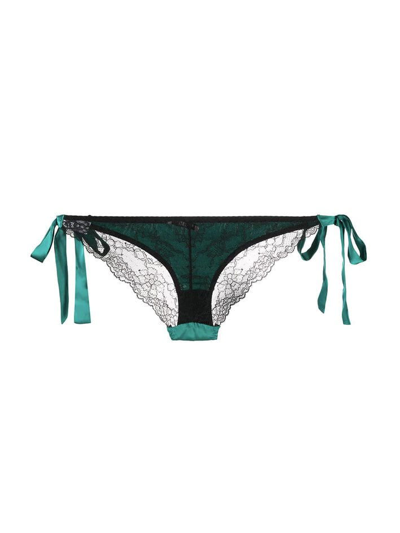 Gilda & Pearl Eva Lace Panel Knicker In Green