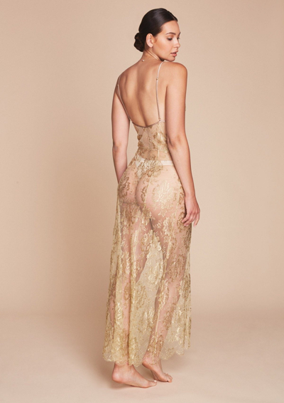 Shop Gilda & Pearl L'age D'or Long Lace Slip In  Gold