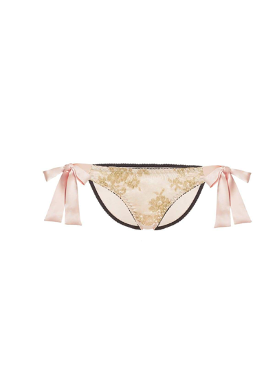 Shop Gilda & Pearl Harlow Gold Lace Tie-side Knicker