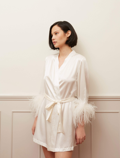 Shop Gilda & Pearl Mia Feather Trim Robe