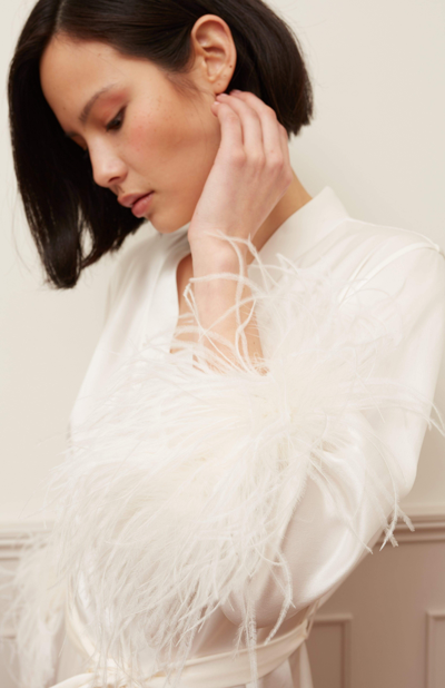 Shop Gilda & Pearl Mia Feather Trim Robe