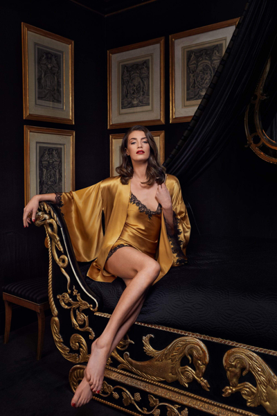 Gilda & Pearl Midnight Cognac Short Slip