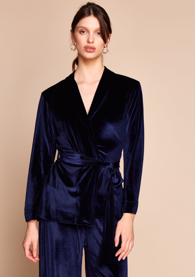 Shop Gilda & Pearl Saratoga Sapphire Velvet Pyjama