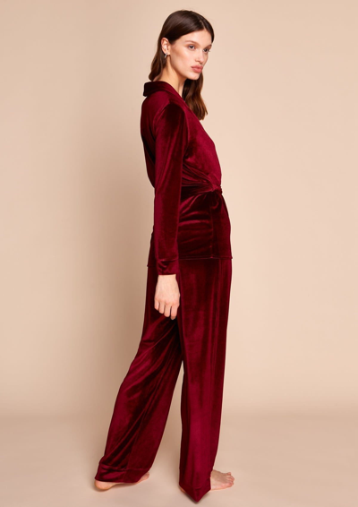 Shop Gilda & Pearl Saratoga Damson Velvet Pyjama