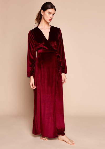 Shop Gilda & Pearl Saratoga Damson Velvet Robe