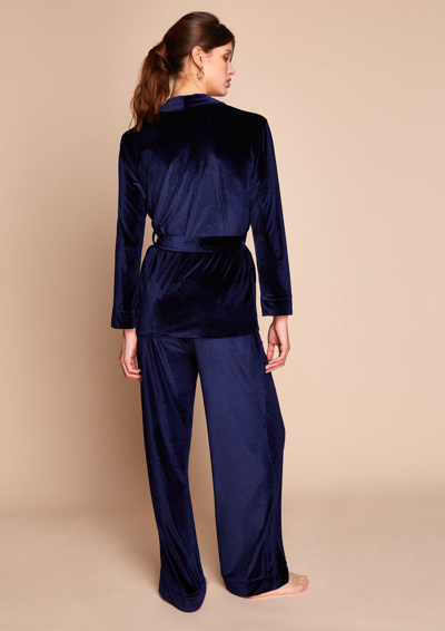 Shop Gilda & Pearl Saratoga Sapphire Velvet Pyjama