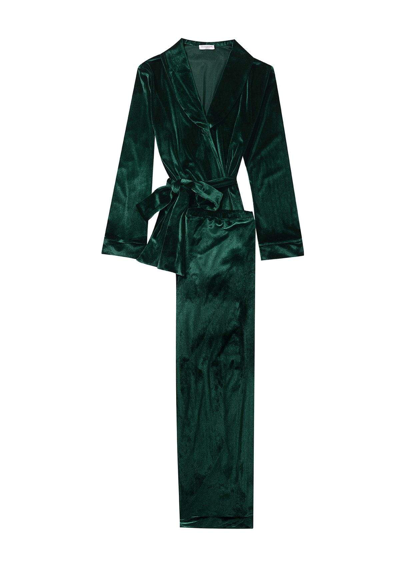 Shop Gilda & Pearl Saratoga Emerald Velvet Pyjama