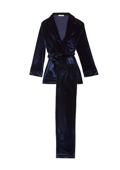 Shop Gilda & Pearl Saratoga Sapphire Velvet Pyjama