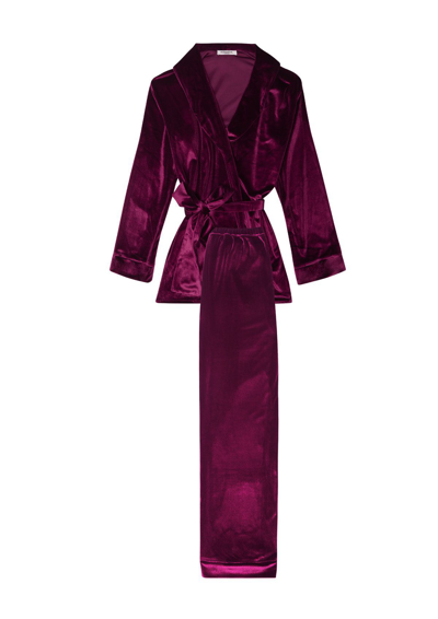 Shop Gilda & Pearl Saratoga Damson Velvet Pyjama