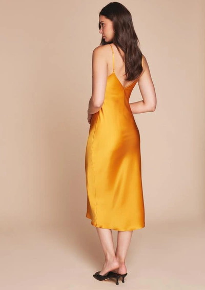 Shop Gilda & Pearl Sophia Midi Silk Slip Dress In Fire Opal