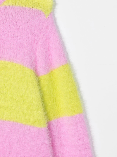 Shop Stella Mccartney Kids Pink And Yellow Striped Sweater In Rosa/giallo