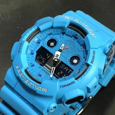 Pre-owned Casio Ga-100rs-2a  G-shock Rock Music Concept Analog Digital Men's Watch