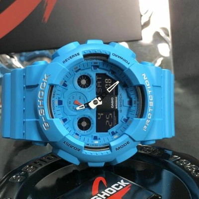 Pre-owned Casio Ga-100rs-2a  G-shock Rock Music Concept Analog Digital Men's Watch