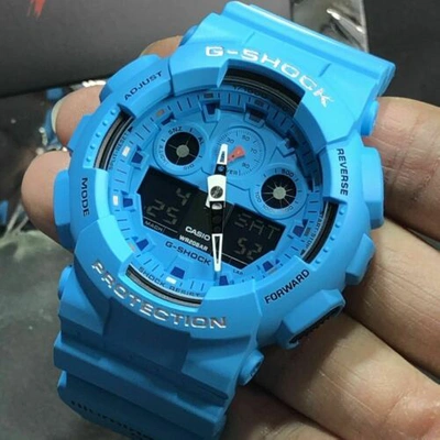 Pre-owned Casio Ga-100rs-2a  G-shock Rock Music Concept Analog Digital Men's Watch
