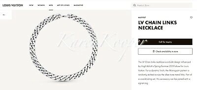 Pre-owned Virgil Abloh Authentic Louis Vuitton Lv Chain Link Cuban