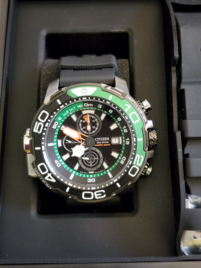 Pre-owned Citizen Promaster Aqualand Green Dive Watch Bj2168-01e