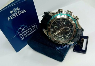 Pre-owned Festina Men's Official Timerkeeper Tour De France Watch 49mm W/box F16601/4