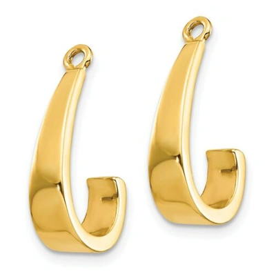 Pre-owned Goldia 14k Polished J-hoop Earring Jackets In Yellow