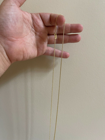 Pre-owned Harlembling 3mm Real Solid 14k Yellow Gold Miami Cuban Link Chain Micro Necklace Box Clasp