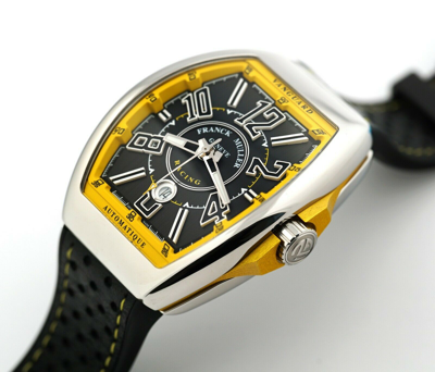 Pre-owned Franck Muller Automatic Vanguard Racing Yellow Wristwatch V45 Sc Dt Rcg Ac Ja