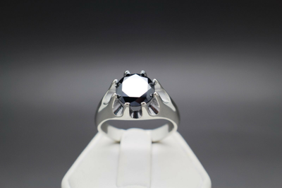Pre-owned Black Diamond 3.10cts 9.75mm Men's Real  Treated Ring Aaa Grade & $1810 Value.. In Fancy Black
