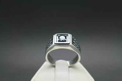 Pre-owned Black Diamond .57cts 5.48mm Men's Real  Treated Ring Aaa Grade & $635 Value In Fancy Black