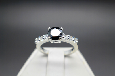 Pre-owned Black Diamond .70 To 1.30cts Real  Enhanced Engagement Ring Aaa Grade $850 Value+ In Fancy Color